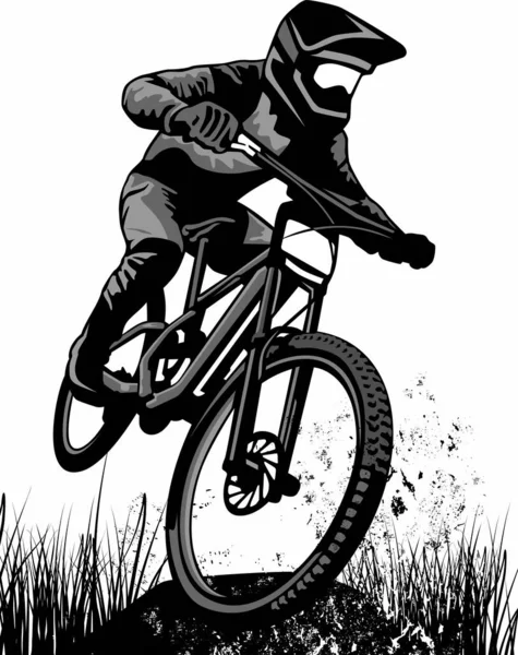 Mountainbike Design Logotyp Symbol Vektor — Stock vektor