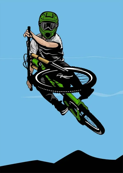 Mountainbike Design Logotyp Symbol Vektor — Stock vektor