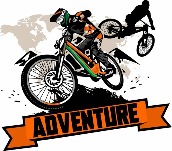 Mountainbike Ontwerp Logo Symbool Vector — Stockvector