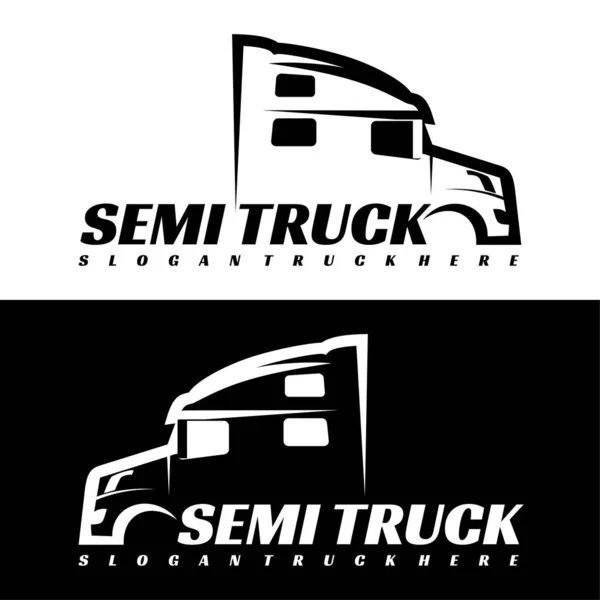 Semi Camion Logo Design Vecteur — Image vectorielle