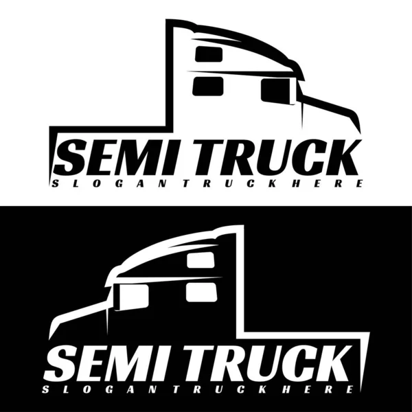 Wektor Projektu Logo Półciężarówki — Wektor stockowy