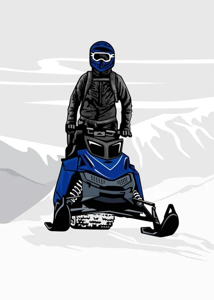 Snowmobile Trails Logo Design Vector — Stock Vector