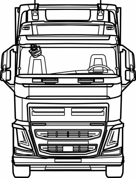 Truck Icon Line Design Vector — Stockvektor