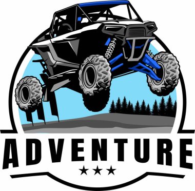 UTV off-road sosyal kulüp logo tasarım vektörü