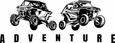 UTV off-road sosyal kulüp logo tasarım vektörü