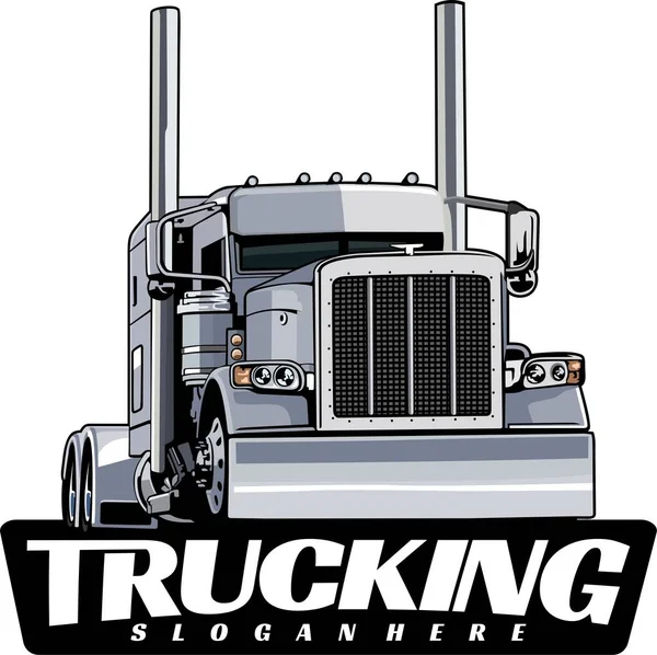 Camion Semi Logo Design Vecteur — Image vectorielle