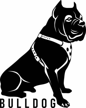 bulldog vahşi logo tasarım vektör sanatı