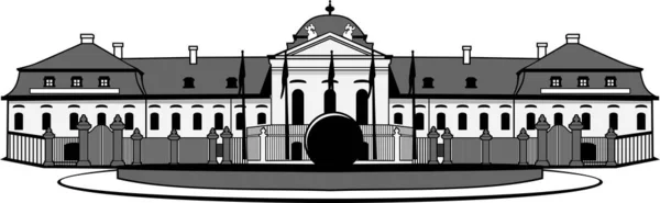 Palacio Presidencial Bratislava Diseño Vector Arte — Archivo Imágenes Vectoriales