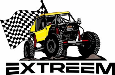 UTV off-road sosyal kulüp logo tasarım vektörü