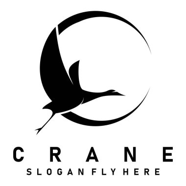 Turna kuşu logo tasarım vektörü