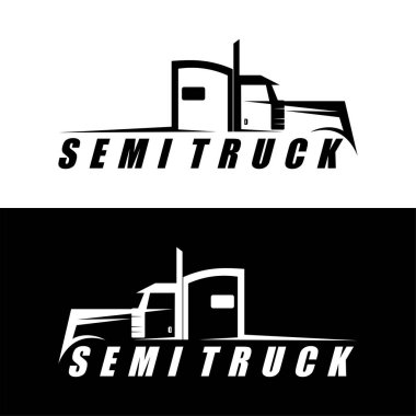 yarı kamyon logo tasarım vektörü