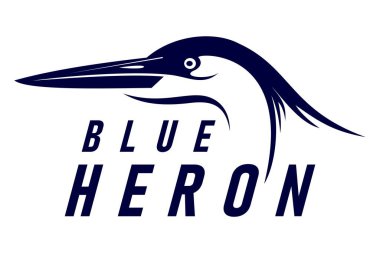 mavi balıkçıl baş illüstrasyon tasarım logo konsept vektörü sizin işyeri şirket çıkartmanız için uygundur vs.