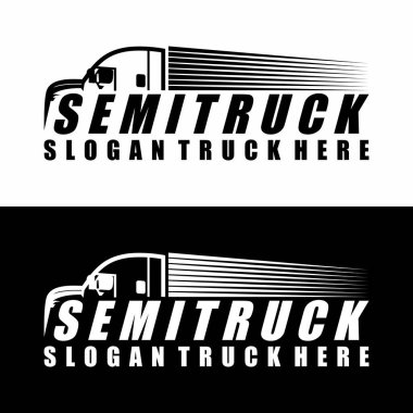yarı kamyon çizgisi logo çizim tasarım vektörü