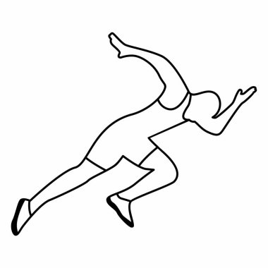 runner çizim çizgisi tasarımı siyah ve beyaz vektör