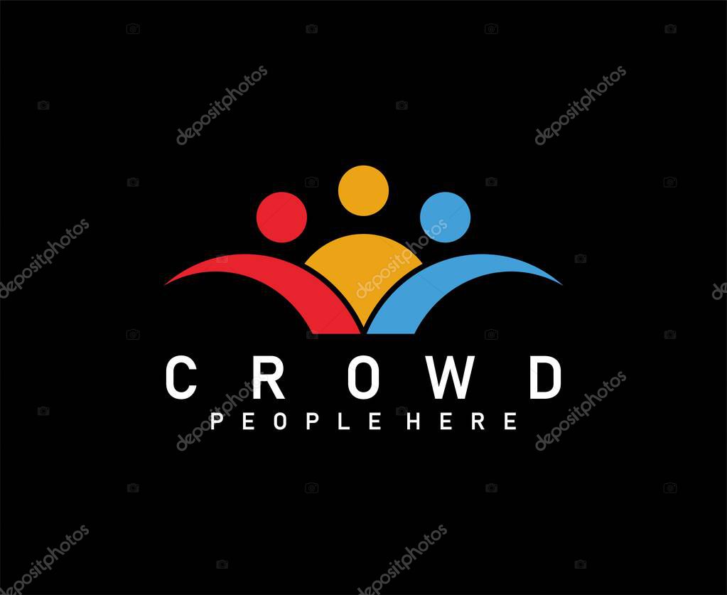 Crowd icon logo group community design vector