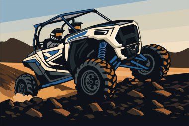 Extreme Utv Araç Dağ Buggy Illustration tasarım arka plan sanatı