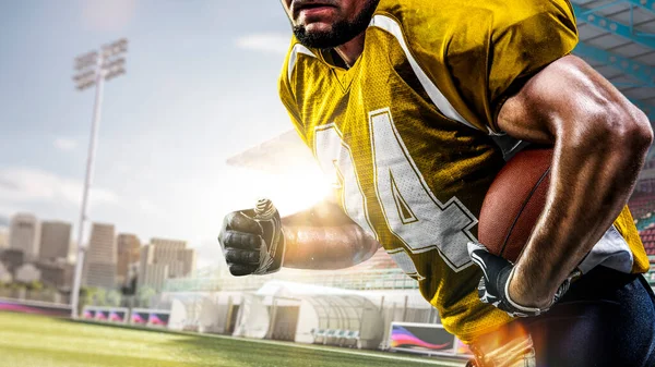 Close American Football Player Action Grand Arena — Stock Photo, Image