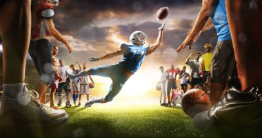 Boks, buz hokeyi, basketbol, bisiklet, futbol, Amerikan futbolu, fitnes, spor salonu, beyzbol, voleybol gibi çok sporlu kolajlar büyük arenadaki ana rolde yer almaktadır.