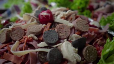 Soğuk Kesikler ve Garnitürlü Guatemala Fiambre 'nin Detaylı Yakın Çekimi