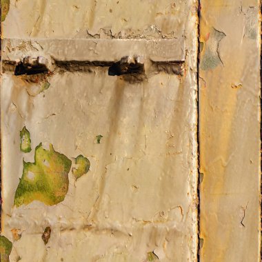 Paslı ve yıpranmış bej renkli zırhlı araç yüzeyinin kusursuz desenli fotoğrafı..