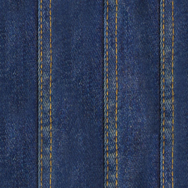 Seamless Texture Photo Vertical Blue Stitched Denim Jeans Material Stock Image