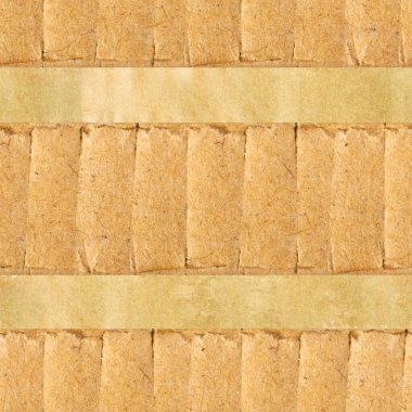 Koli bandıyla şekillendirilmiş karton kağıt yüzeyinin kusursuz 4k fotoğraf dokusu.