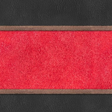 Siyah ve kırmızı deri kumaşın kusursuz 4k fotoğraf desenli fotoğrafı..