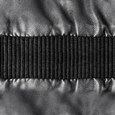 Seamless 4k photo texture photo of black colored leather material with cloth cuffs. clipart