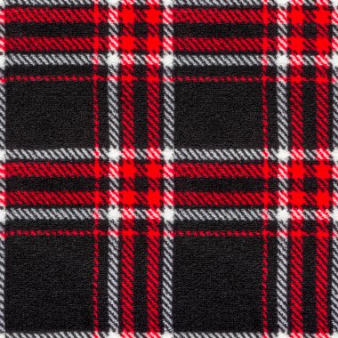 Siyah, beyaz ve kırmızı yün desenli 4k fotoğraf dokusu.