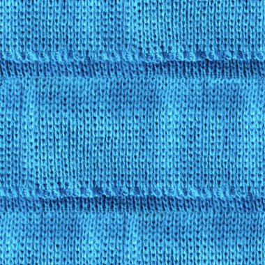Mavi çizgili yün örülmüş süveter kumaşının kusursuz 4k fotoğraf dokusu.