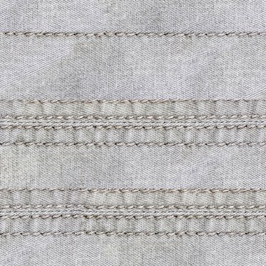 Açık gri kot kumaşının dikişli, kusursuz 4k fotoğraf dokusu..
