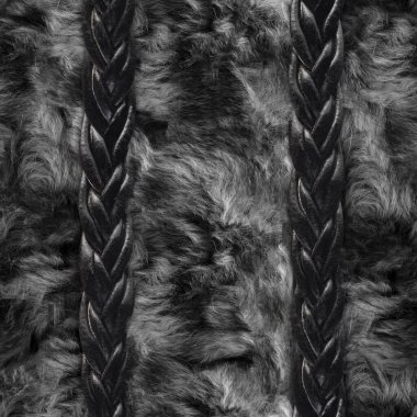 Gri kürklü, siyah deri kayışlı, kusursuz 4k fotoğraf malzemesi..