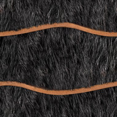 Siyah renkli kürklü, deri dalgalı süet kayışlı, kusursuz 4k fotoğraf malzemesi..