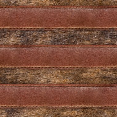 Pürüzsüz 4k fotoğraf malzemesi. Deri kayışlı kahverengi kürk..