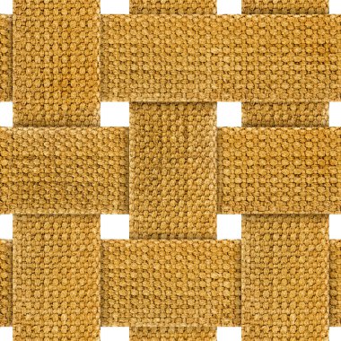 Beyaz arkaplanda örülmüş haki renkli kumaşın izole edilmiş 4k dokusu ağ örgüsü ızgarası..