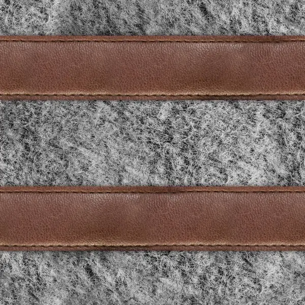 Deri kayışlı açık gri yün kürkün kusursuz 4k fotoğraf malzemesi dokusu.