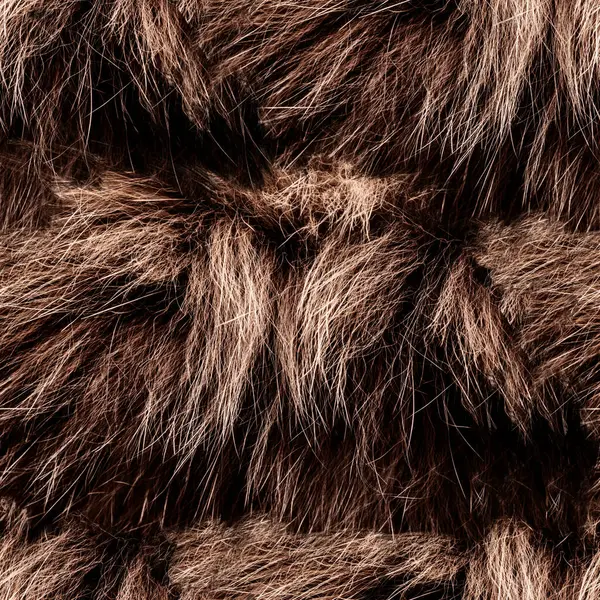 Kahverengi, doğal, dağınık kürk kumaşının kusursuz 4k fotoğraf dokusu..