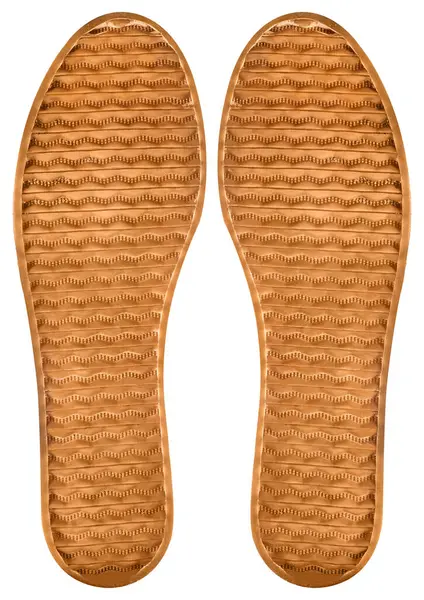 Kahverengi renkli lastik ayakkabı koruyucusunun beyaz arka planda desenli izole edilmiş fotoğrafı..