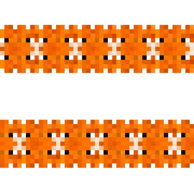 Kusursuz izole piksel sanat 8 bit deri süet süet desenli beyaz arka planda kayışlar.