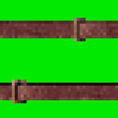 Kusursuz yalıtılmış pikseller. Yeşil ekran arkaplanındaki kahverengi deri kayışların 8 bit dokusu..