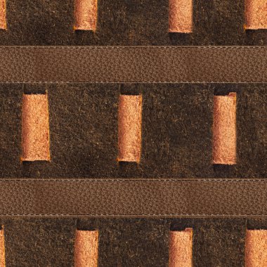 Kahverengi süet deri yüzeyi ve deri kayışlı, kusursuz 4k fotoğraf dokusu..