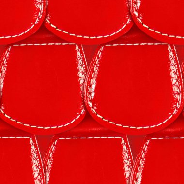 Pul pul kırmızı deri zırh yüzeyi dikişli, pürüzsüz 4k fotoğraf dokusu. Zırh dokusu materyali.