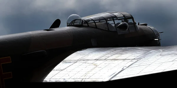 东柯克比 英国林肯郡2023年5月兰开斯特只是Jane在机场 英国二战重型四引擎轰炸机 — 图库照片