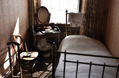 Beamish living history museum. Durham, UK. August 2023. Houses and business interiors from the early 1900's. clipart