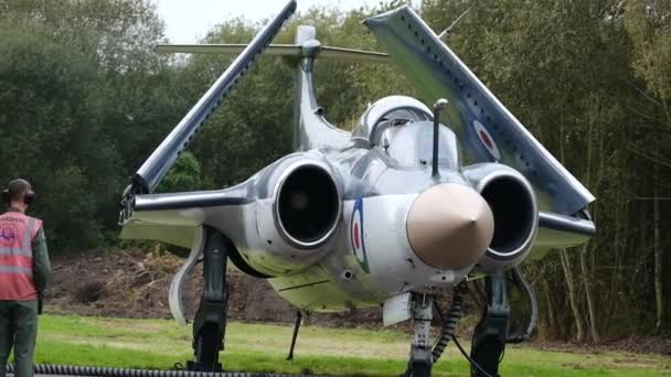 Museu Aéreo Yorkshire York Yorkshire Outubro 2023 Executando Blackburn Buccaneer — Vídeo de Stock