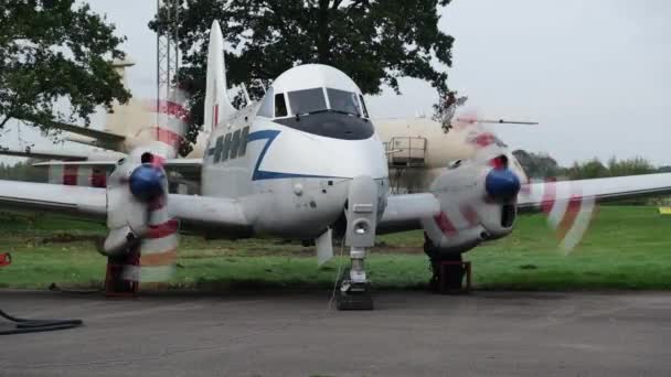 Yorkshire Hava Müzesi York Yorkshire Uçak Motorlarını Çalıştırıyorum Havilland Uçak — Stok video
