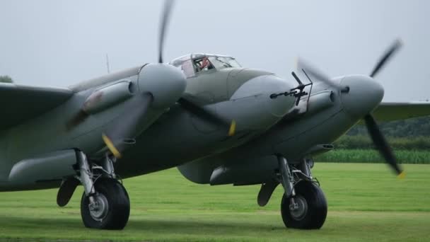 Východní Kirkby Lincolnshire Velká Británie Srpen 2023 Havilland Mosquito Britský — Stock video