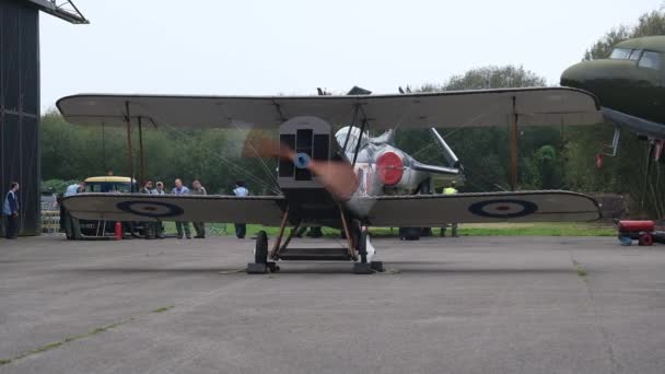 Yorkshire Hava Müzesi York Yorkshire Uçak Motorlarını Çalıştırıyorum Royal Aircraft — Stok video