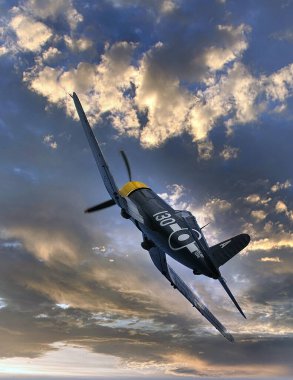 Zafer Şovu. Leicester, İngiltere, Eylül 2023. Yaşayan ikinci dünya savaşı tarihi gösterisi ve hava gösterisi. Vought F4U Corsair, 2. Dünya Savaşı ve Kore Savaşı 'nda görev yapmış bir Amerikan savaş uçağı..