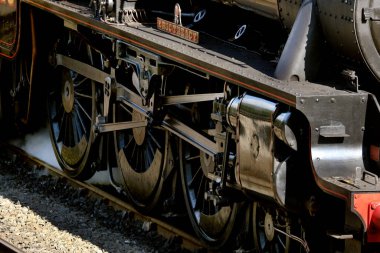 Kuzey Yorkshire Mors demiryolu, Goathland, Yorksahire, İngiltere, Ekim 2023. Buharlı lokomotif festivali galası hafta sonu.